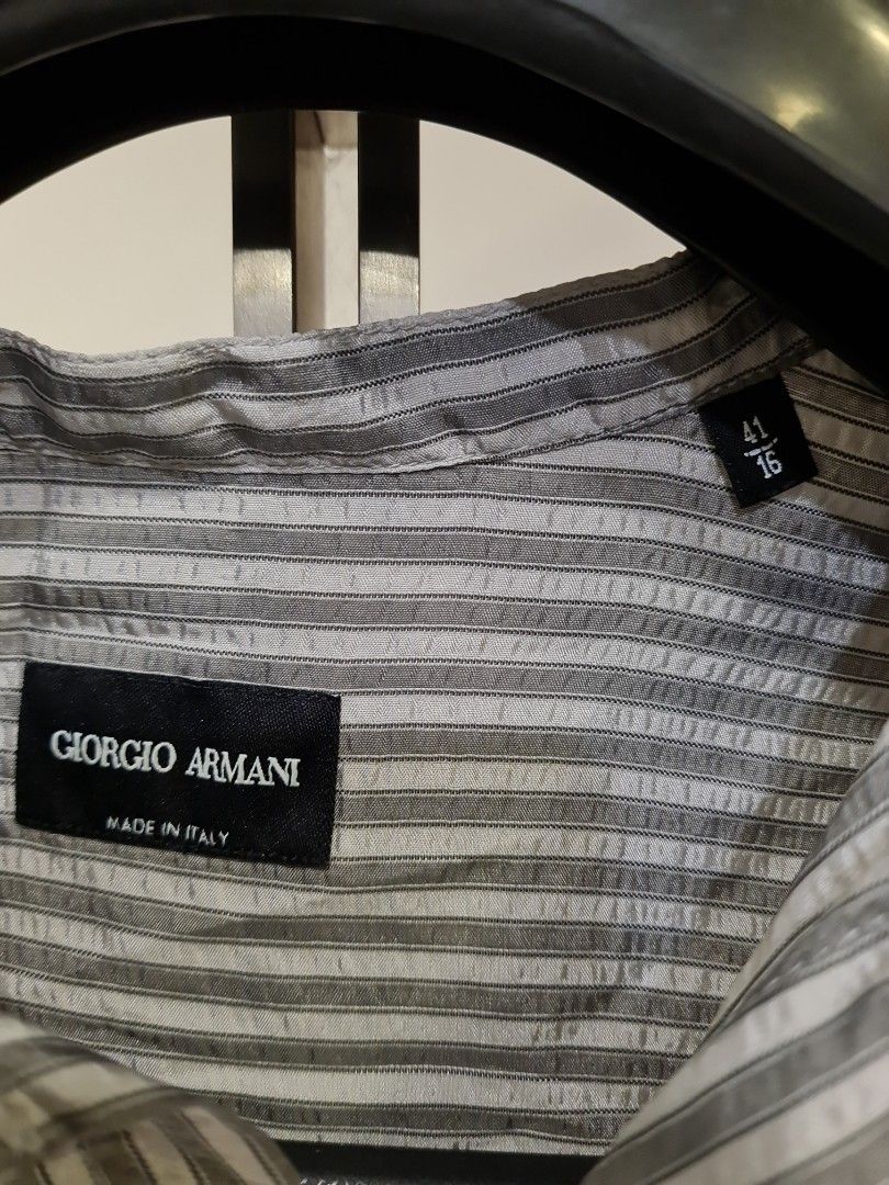 Giorgio Armani casual shirt collar less Men s Fashion Tops
