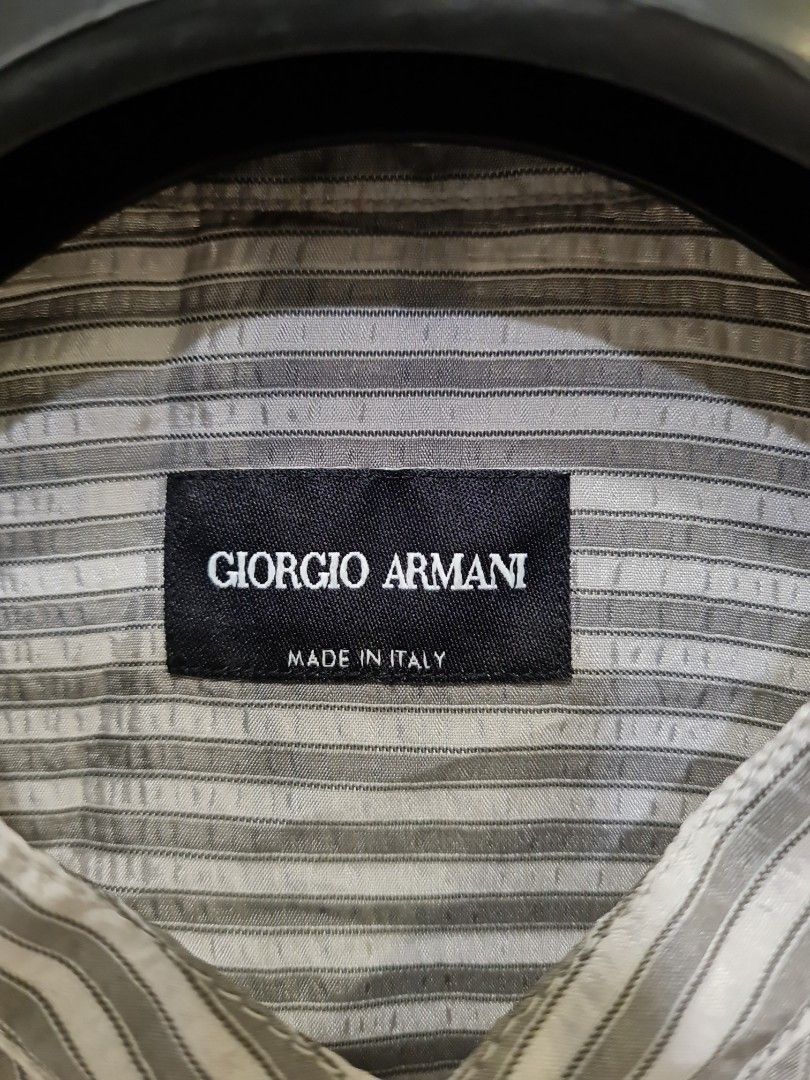 Giorgio Armani casual shirt collar less Men s Fashion Tops