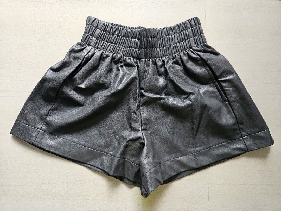 Pu cheap black shorts