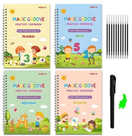 Teacher Designed Large Magic Practice Copybook for Kids. Groove Letter  Tracing Alphabet Book, Phonics and Handwriting Book. Pre K and Kindergarten