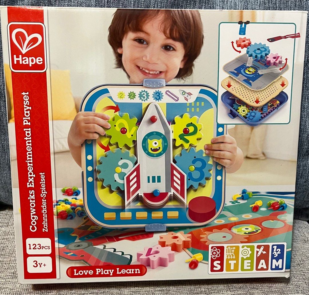 hape steam toy cogworks experiment playset 木玩具, 兒童＆孕婦用品