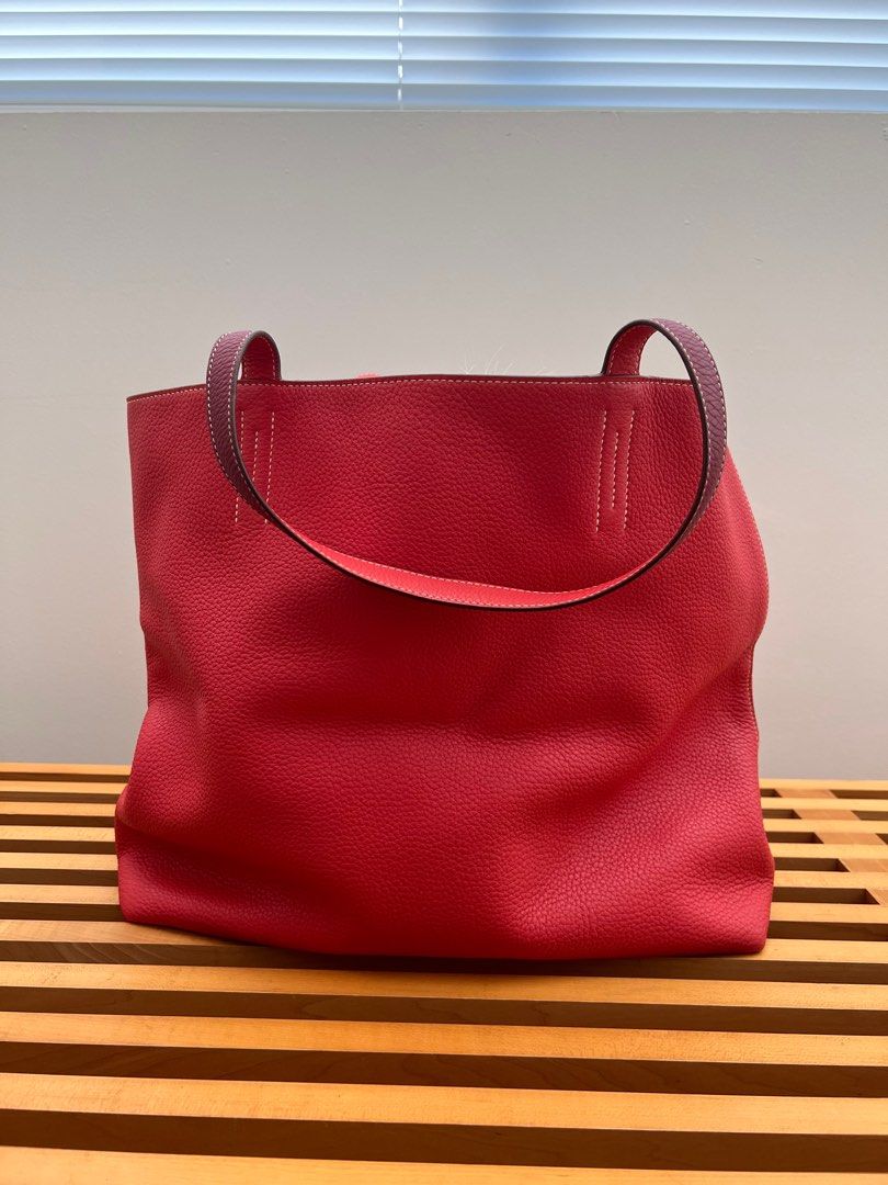 Hermes Double Sens Reversible Leather Tote, Luxury, Bags Wallets
