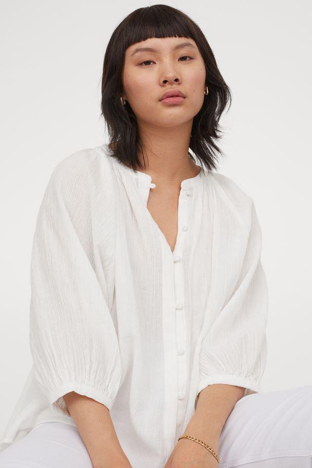 H&m 2025 crinkled blouse