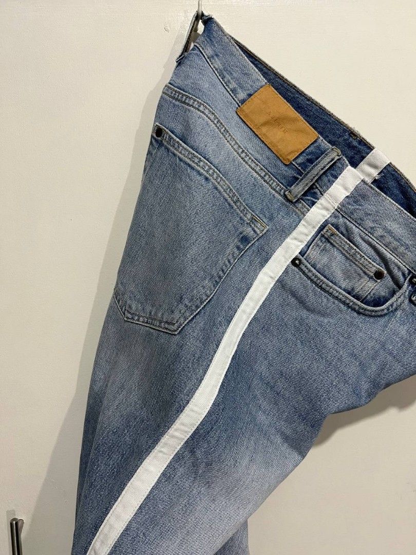 Jeans with white line on side best sale