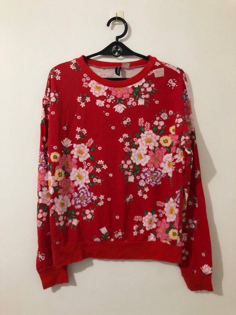 H&m floral sweatshirt 2025