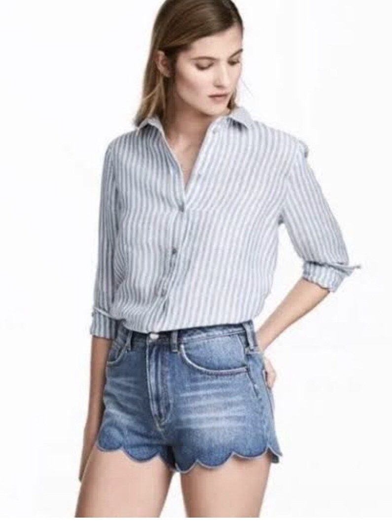 H&m shop scalloped shorts