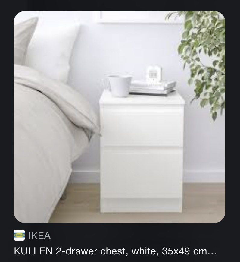 IKEA bed side table KULLEN, Furniture & Home Living, Furniture, Other