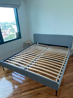 Ikea Slattum Upholstered Bed Frame Super King 180x200cm