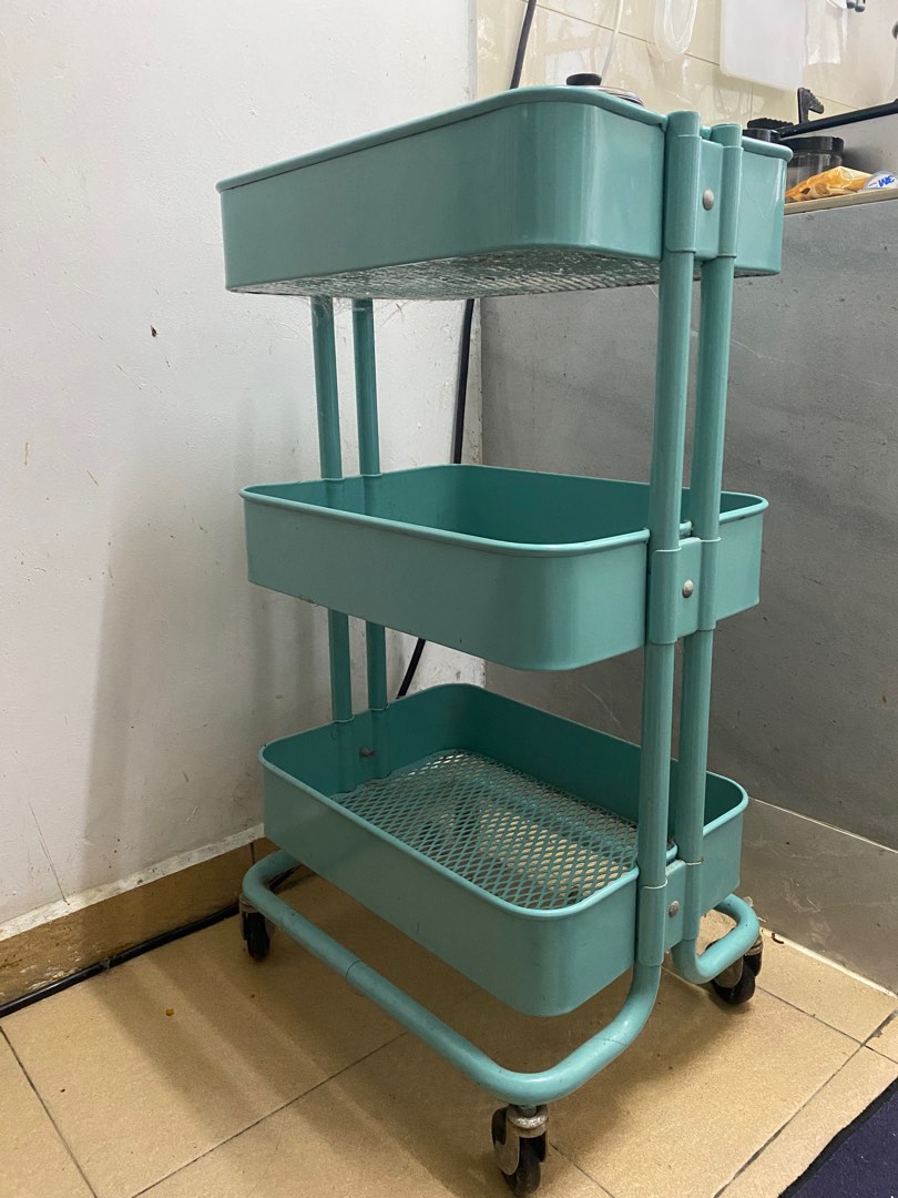 Ikea Trolley Turquoise, Furniture & Home Living, Home Improvement