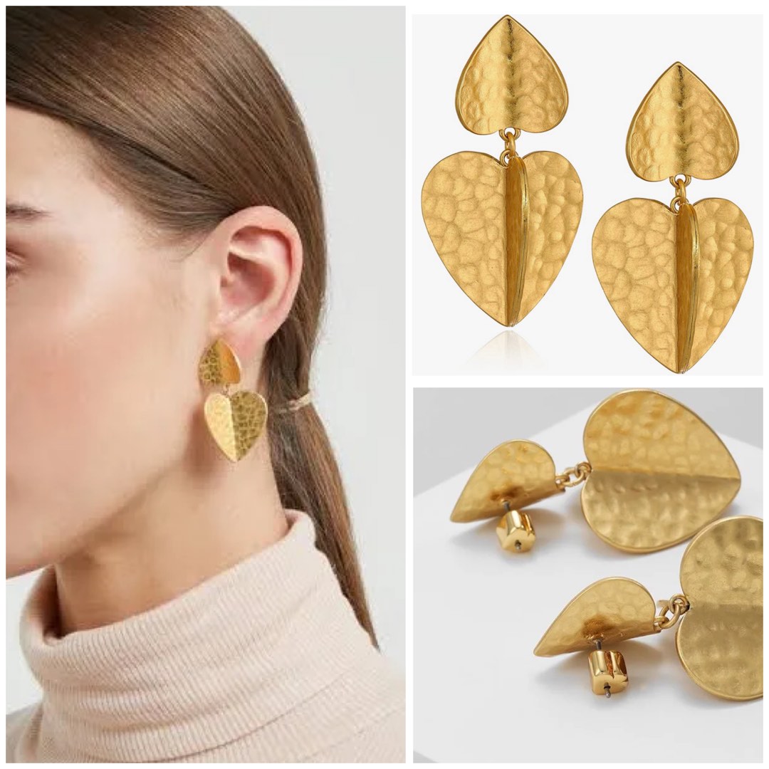 INSTOCK Kate Spade Metal Petal Drop Earrings Worn Gold