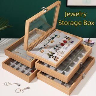 Jewelry Storage Box Necklace Pendants Earrings Bangles Wood Box Display  Holder, Women's Fashion, Jewelry & Organisers, Accessory holder, box &  organizers on Carousell