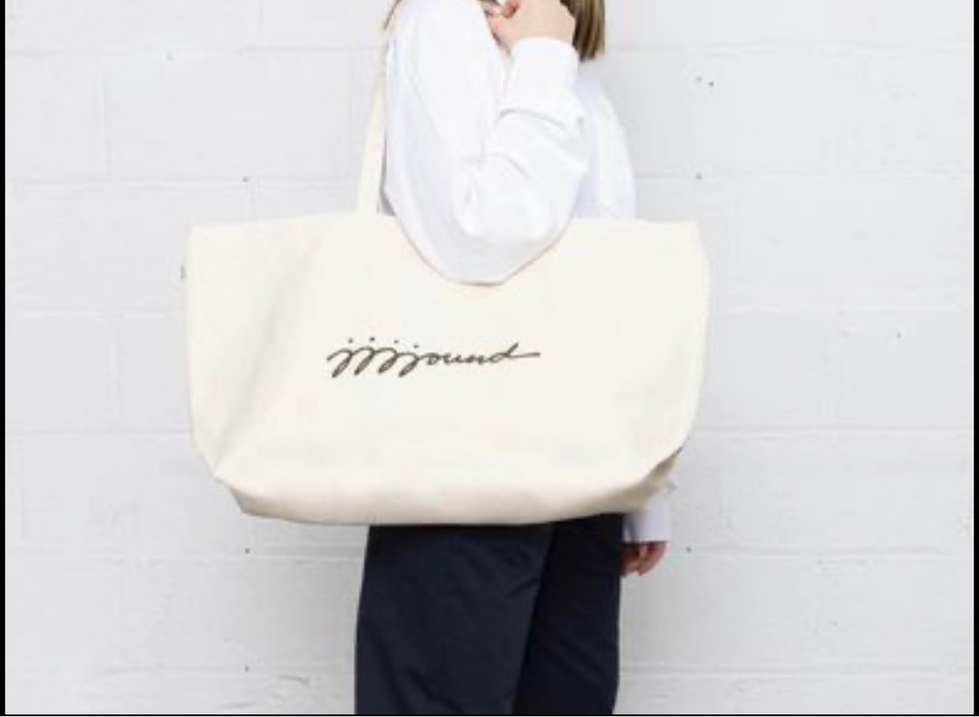 Jjjjound Scripted Tote bag XL Natural, 名牌, 手袋及銀包- Carousell