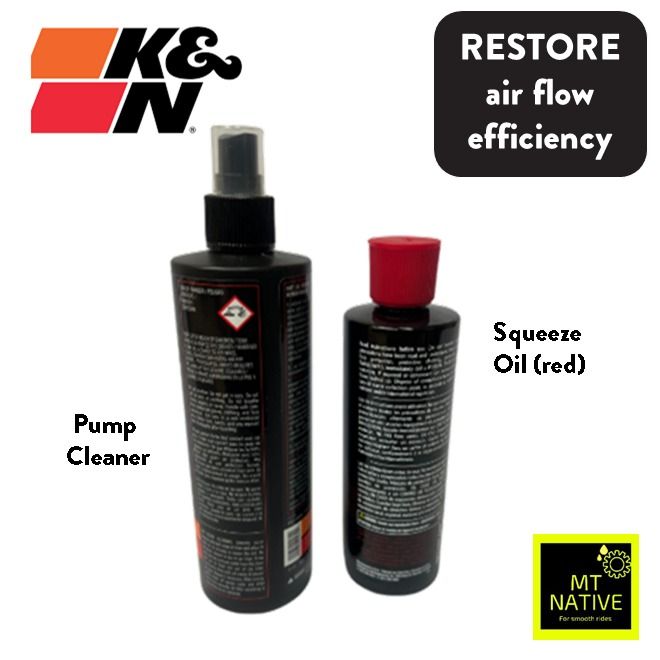  K&N Air Filter Cleaning Kit: Squeeze Bottle Filter Cleaner and  Black Oil Kit; Restores Engine Air Filter Performance; Service Kit-99-5050BK  : Automotive