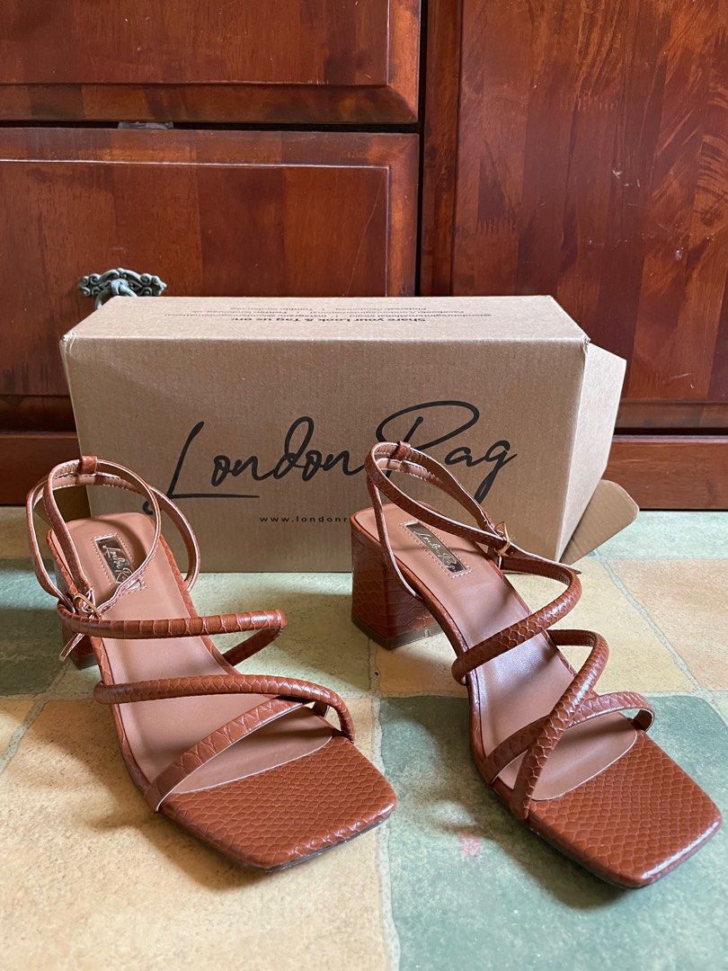 Tan mid deals block heel sandals