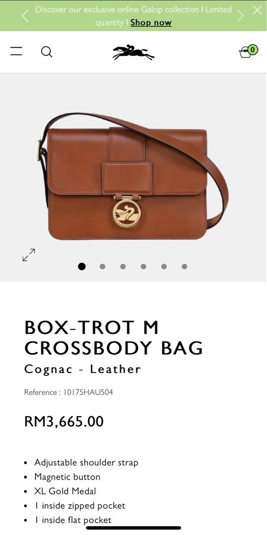 Box-Trot M Crossbody bag Cognac - Leather (10175HAU504)