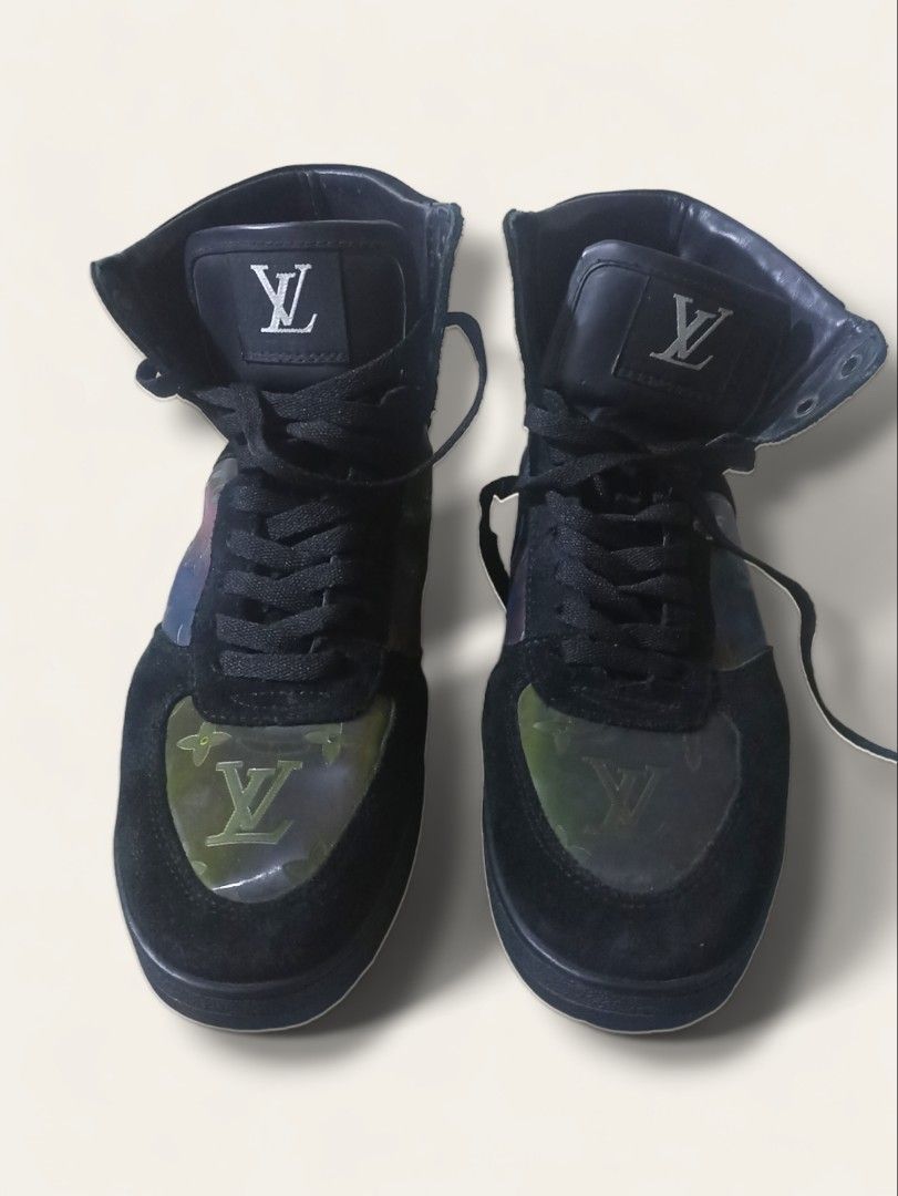 Louis Vuitton Trainer black denim with strap size LV6 -fits size 8-9