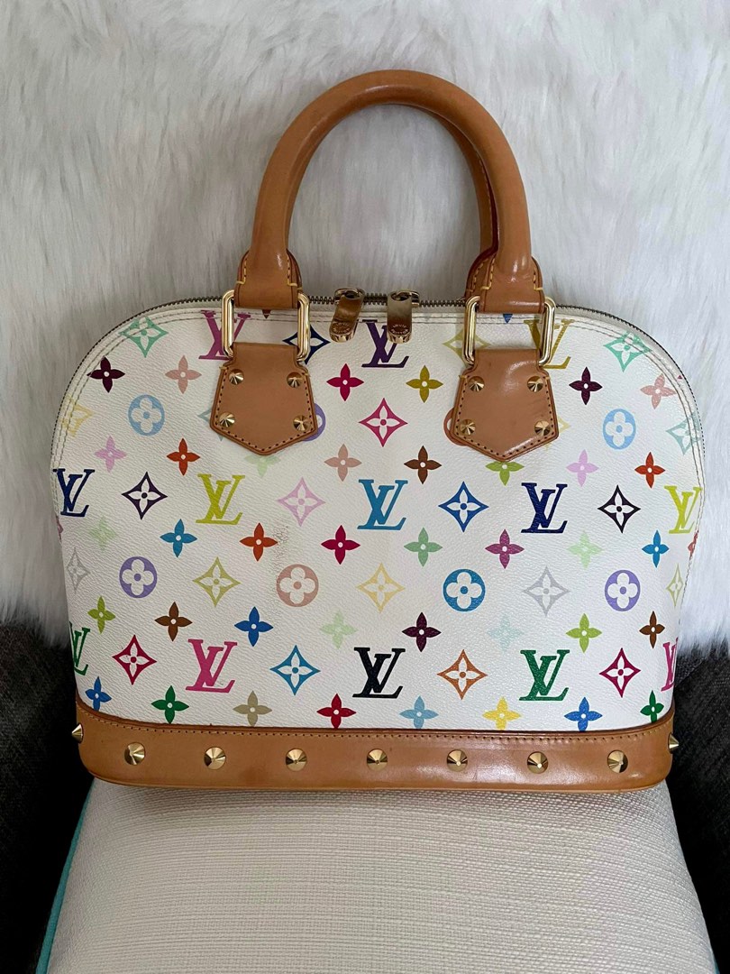 LV Alma Multicolor White, Luxury, Bags & Wallets on Carousell