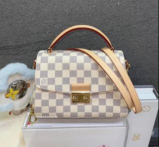 Louis-Vuitton-Damier-Azur-White-Checkered-Purse-Suede-Top-1 - Dash