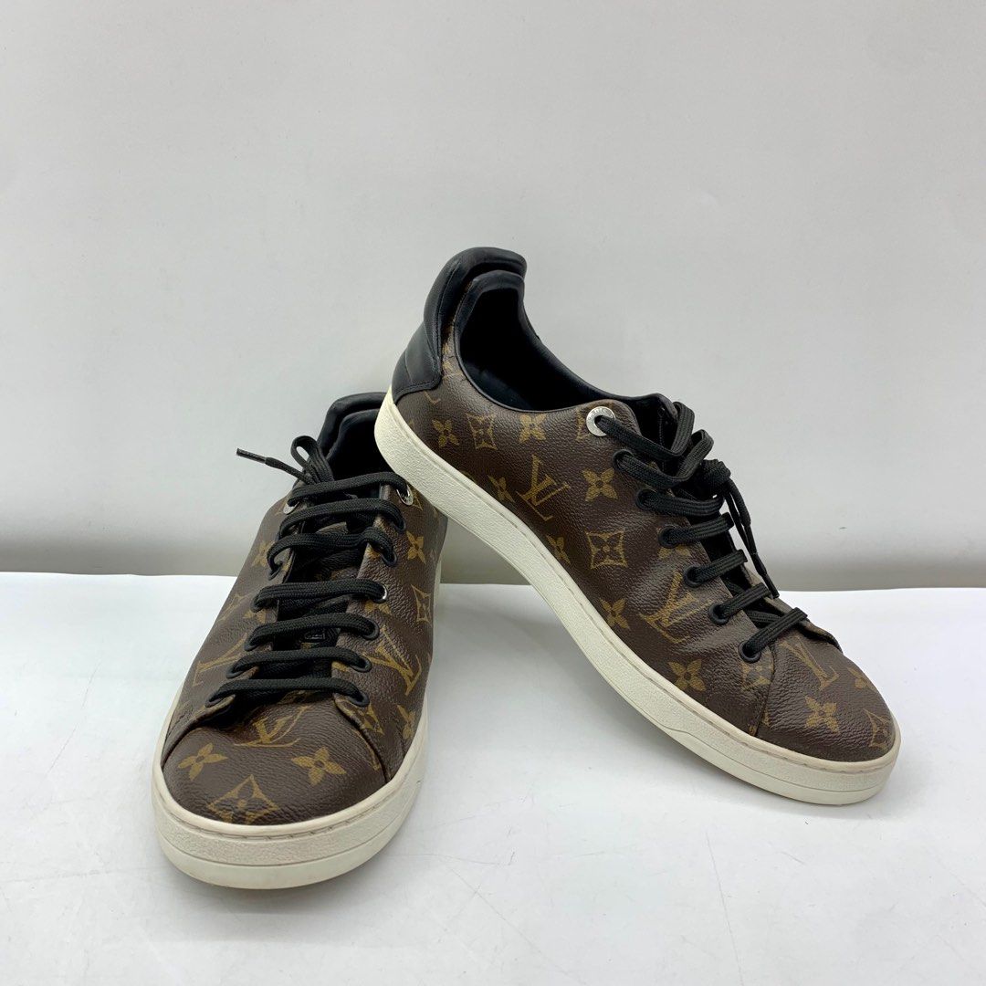 Louis Vuitton Brown Monogram Canvas and Patent Leather Frontrow Sneakers  Size 41