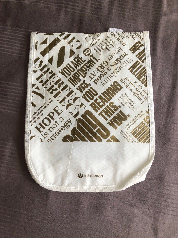  Lululemon Small Reusable Tote Bag (SILVER/WHITE