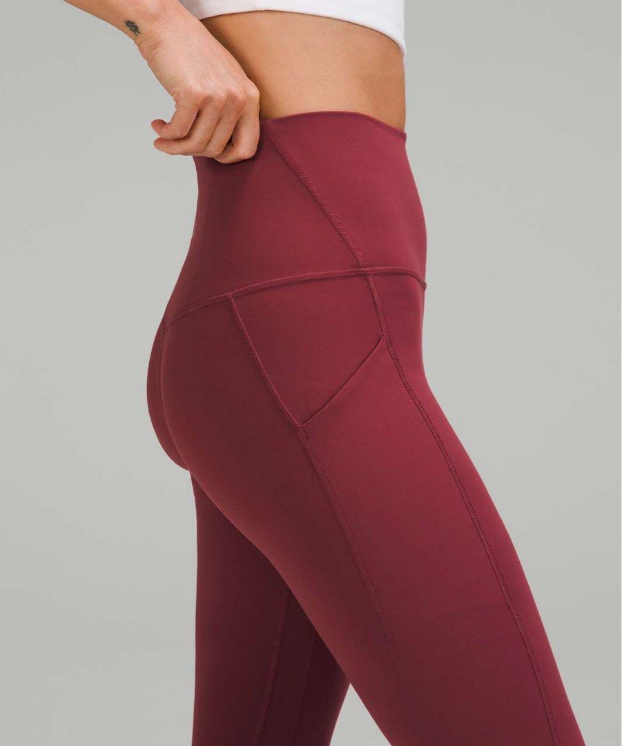Lululemon Fast And Free High-rise Leggings 25 Brushed Nulux In Mulled Wine