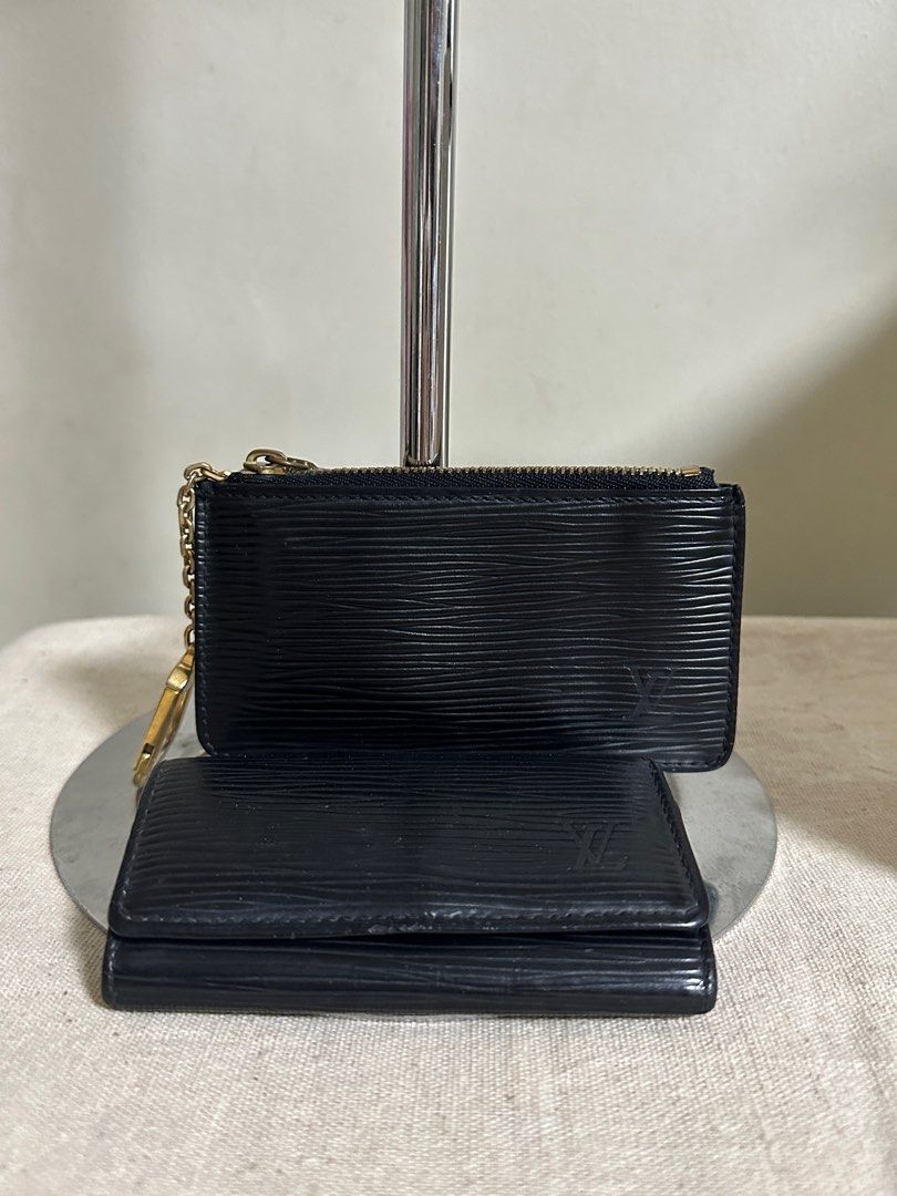 Louis Vuitton Large Black Epi Leather Noir Key Pouch Pochette Cles