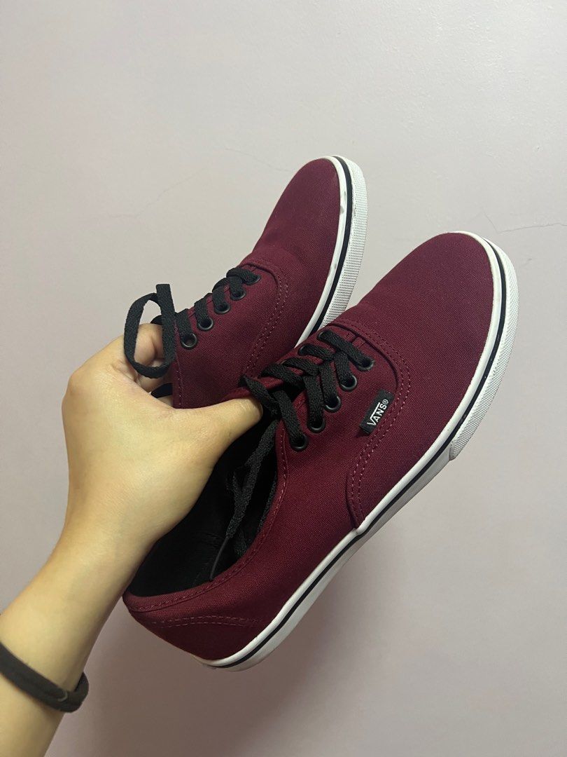 Maroon Vans Slim Classic Shoes Women s Fashion Footwear