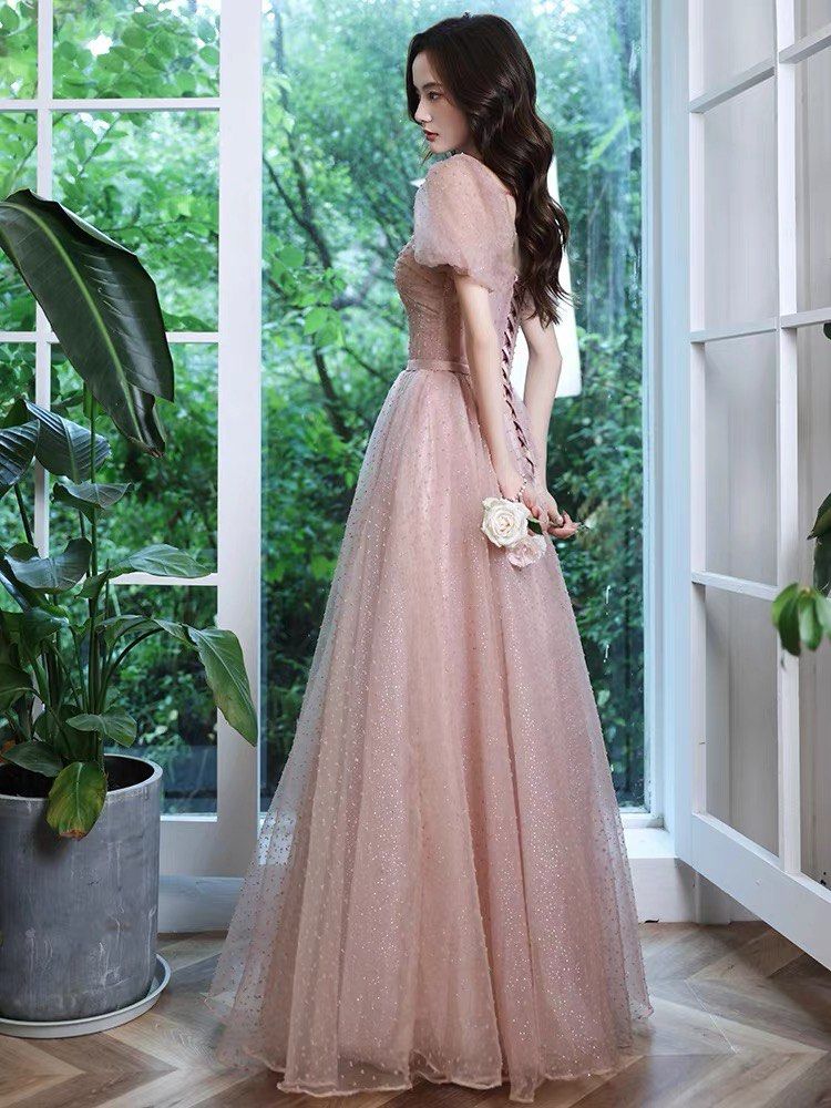 Mauve pink evening gown