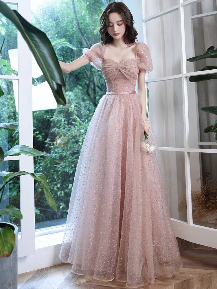 Mauve pink evening gown