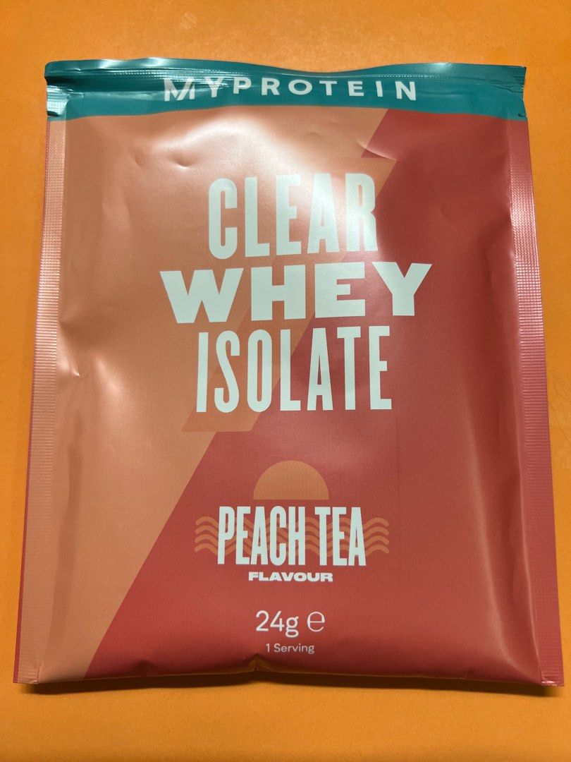 Myprotein clear whey isolate peach tea sample, Health & Nutrition, Health Supplements, Sports