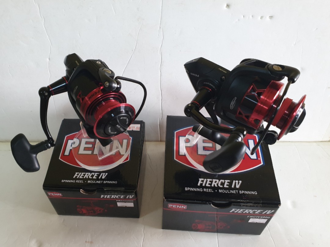 New Arrival 'PENN' Spinning Reel- The Mid-End US Version 4 Just Launch for  S.E.A.!!!)= 'PENN'-FIERCE IV:- #c). FRC IV 4000.(Gear ratio: 6.2:1, HF100  Carbo fiber drag)., Sports Equipment, Fishing on Carousell