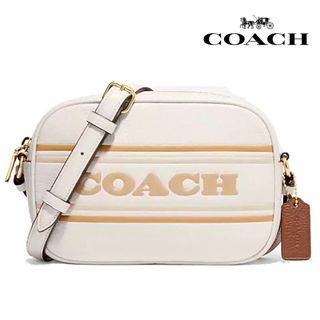 New Coach 🇺🇸 Original CH308 White Mini Jamie Camera Bag with Coach Stripe Women Crossbody Bag with Full Set of Coach Package 