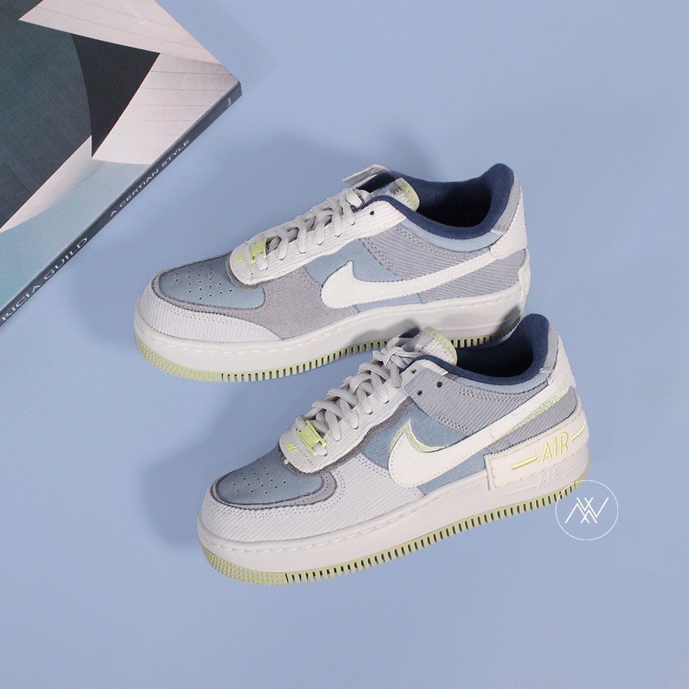 全新NIKE 女AIR FORCE 1 SHADOW 休閒鞋拼接燈心絨- DQ5075411 23.5cm