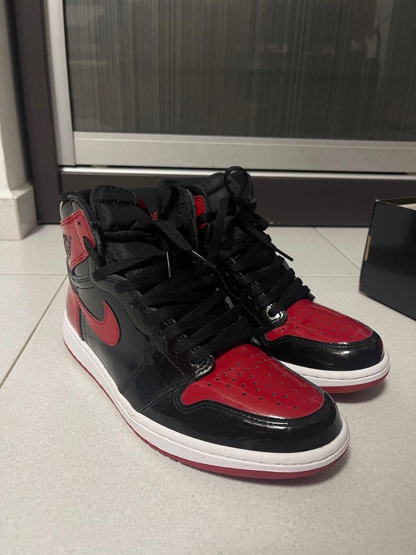 Air jordan 1 patent black toe discount