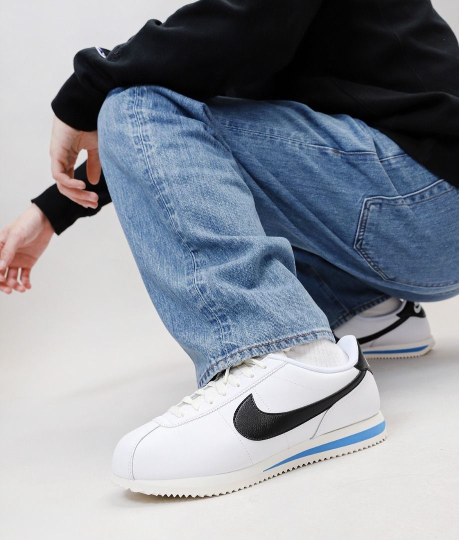 Nike Cortez White Black Light Photo Blue men s women s Luxury