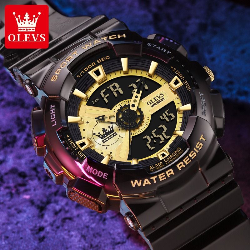 OLEVS 1102 Elegant Unisex Digital Men Watch Luxury Silicone Band