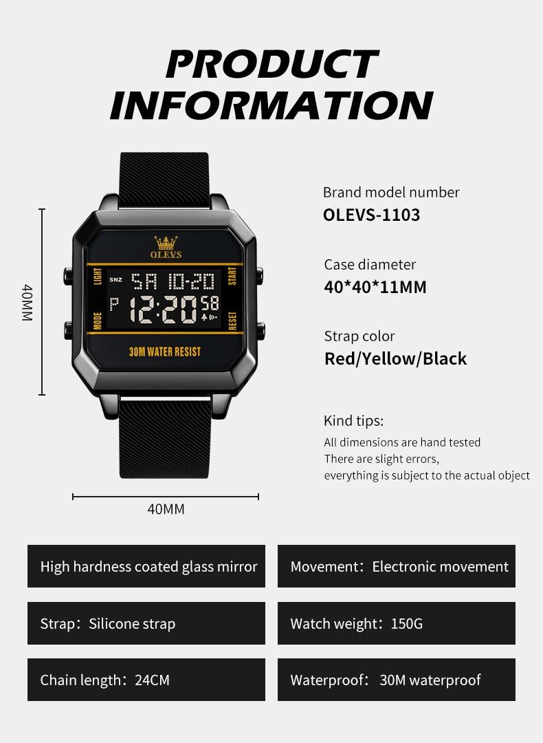OLEVS 1103 Fashion Digital Men Sport Watches Luminous Function