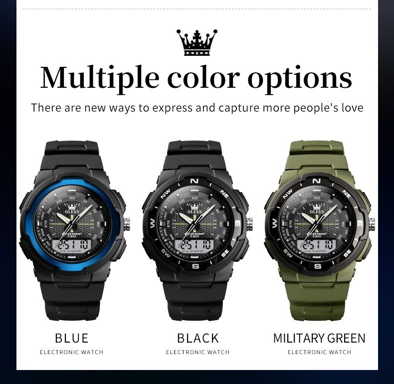 OLEVS 1107 Relojes Luxury Sport Brand Electronic Digital Men Wristwatches G Style Shock Fashion Waterproof Male Watches Luxury Watches on Carousell