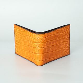Orange Genuine Crocodile Long Wallet
