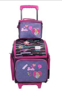 Original Barbie School Bag 16 Inch  Trolley w Free Matching Lunch Bag