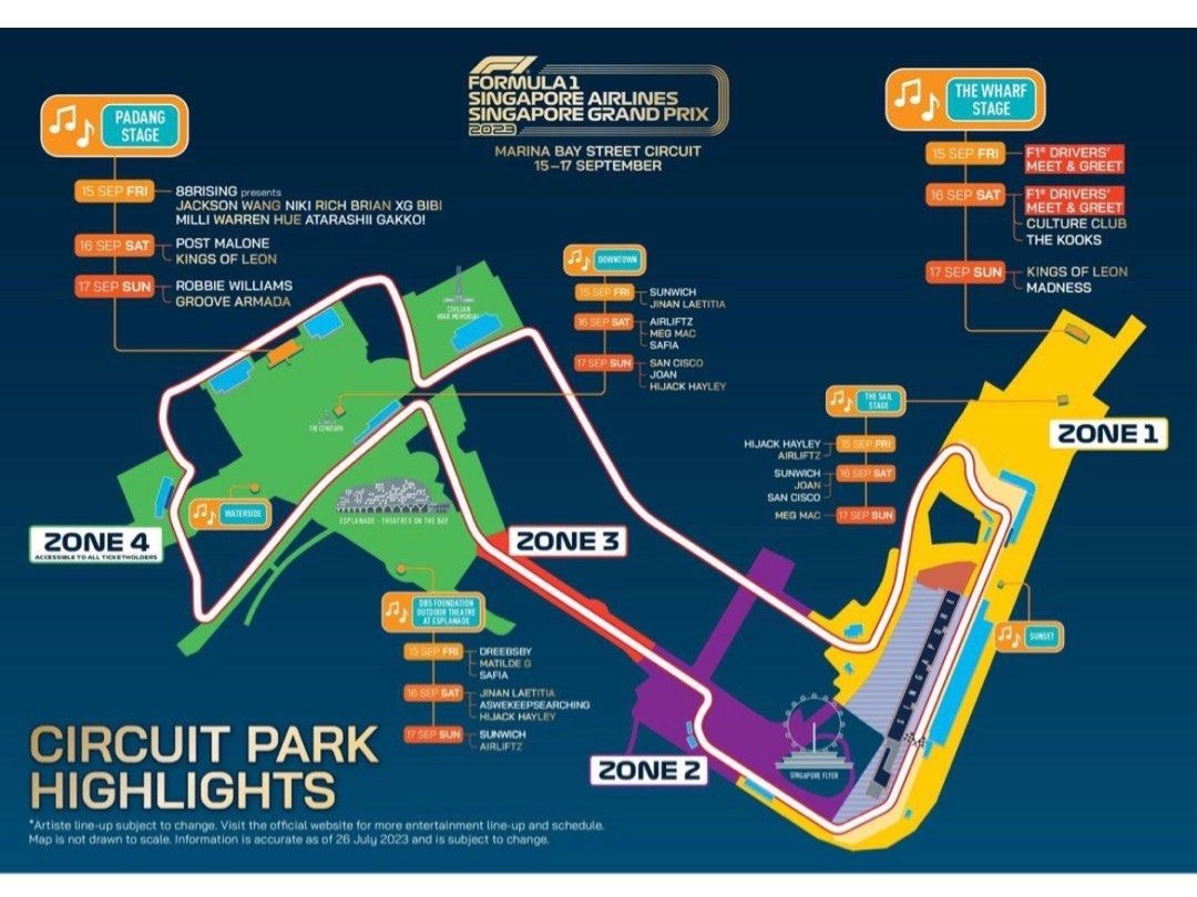 Pair of Singapore F1 Premier Walkabout Saturday All Zones tickets