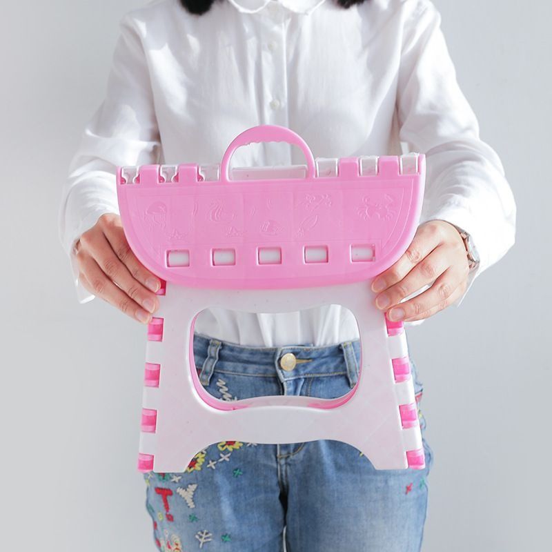 Plastic Chair Foldable Stool (Category: Chairs) located in Manila. Submitted by winterbliss (Listing ID 1254911330, Image 3). Description: Available Color: Light pink, pink, Blue Size: - Small: L:24cm W: 19cm H: 19cm - Medium: L:28.5cm W: 23.5cm H: 24cm .