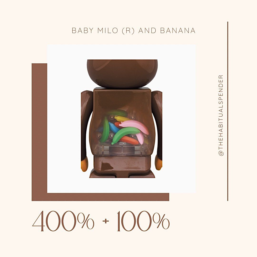 PO: Bearbrick BABY MILO (R) AND BANANA 400% & 100%