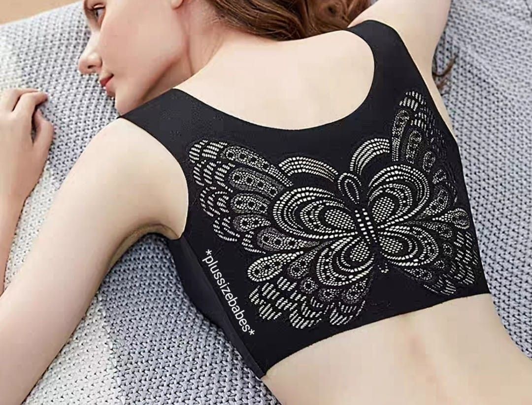 1pc Sexy Lace Butterfly Back Front Closure Comfort Push Up Bra With  Adjustable Straps