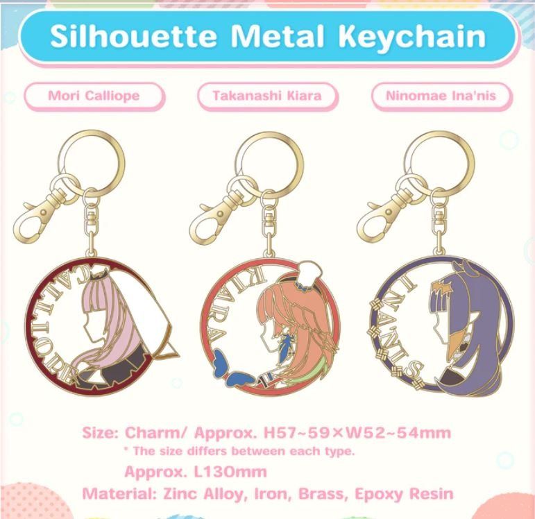 [PO till 10 Oct 2023] Hololive EN 3rd Anni Goods metalic keychain plush ...