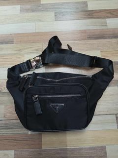 PRADA 2VL005 Nylon Shoulder Waist Belt Bag Pouch Fanny Pack Black Used Japan