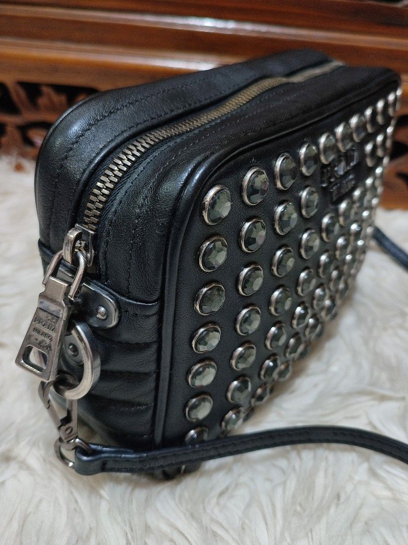 Prada Crystal Studded Camera Bag