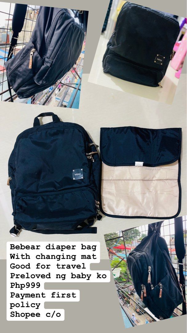 Preloved diaper bag (Category: Diapers & Baby Wipes) located in Pasay City. Submitted by michelle.zacarias1 (Listing ID 1254939516, Image 1). Description: Each photo has a price paki check nlng po. Preloved ng babies ko. Kindly pm for those interested. Payment first policy Shopee check out tayo mga sissy! COD/SHOPEE PAY/SPAY plus 7% of the total amount of your order. 🚚Same day delivery via Lalamove/Mr Speedy/Grab .