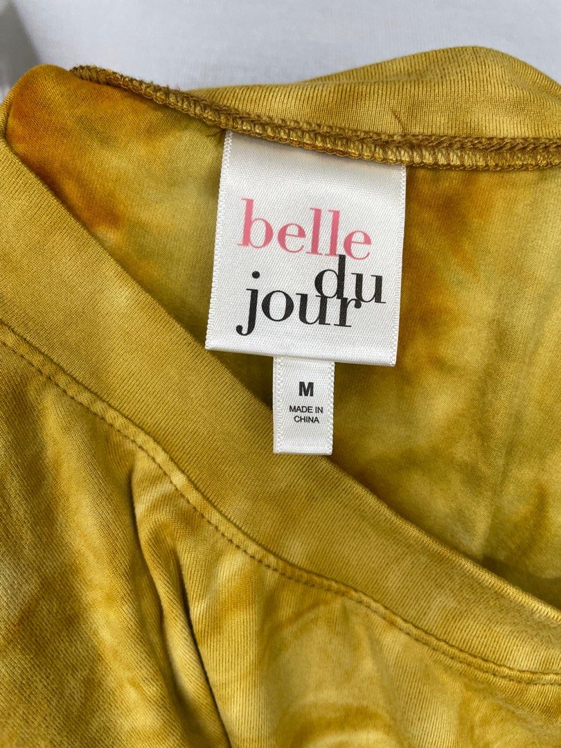 PRELOVED Mustard Tie-Dye Long sleeves Top (Category: Longsleeves) located in Quezon City. Submitted by lovedbyrona (Listing ID 1254900029, Image 2). Description: ‼️Please manage your expectations. This is a personal pre-loved item. 📌BRAND: belle du jour 📌HIGH QUALITY FABRIC STRETCHABLE 📌BOUGHT IN US 📌Condition: 9/10 no flaws rarely used 📌Size: MEDIUM 📌measurement when laid flat: shoulder: 14.5” chest: 2O” Length: 24” Sleeve length: (from sh