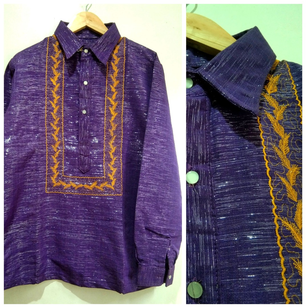 Purple High Quality Barong for Formal Events, Men's Fashion, Tops ...
